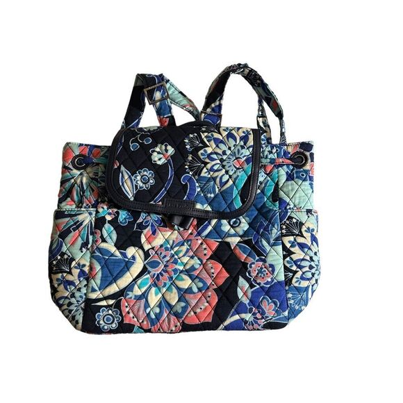 Vera Bradley Blue Lotus Swirl‎ Fashion Backpack 24999 K91 - Picture 1 of 7